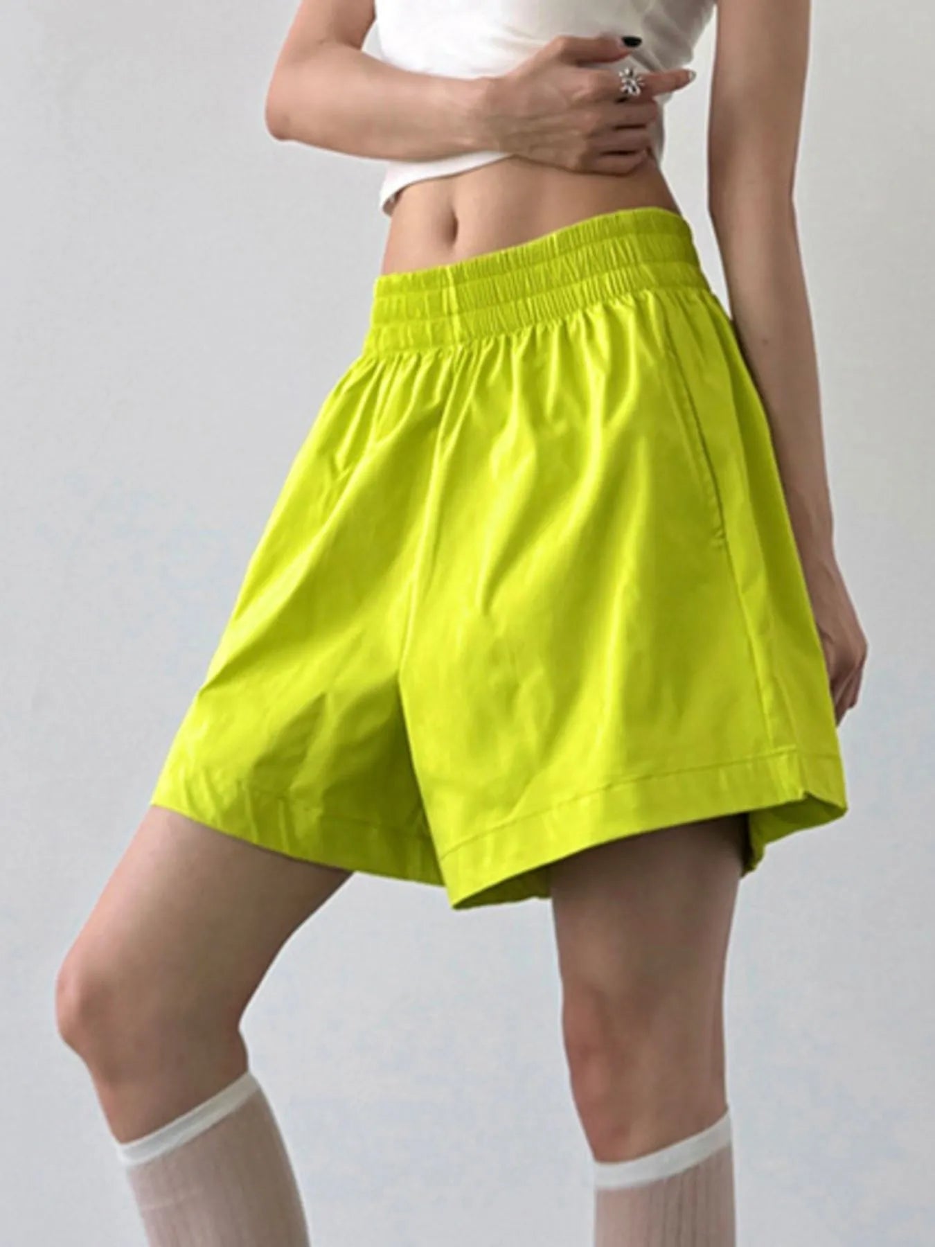 Smocked Wide-Leg Shorts - Fashorio