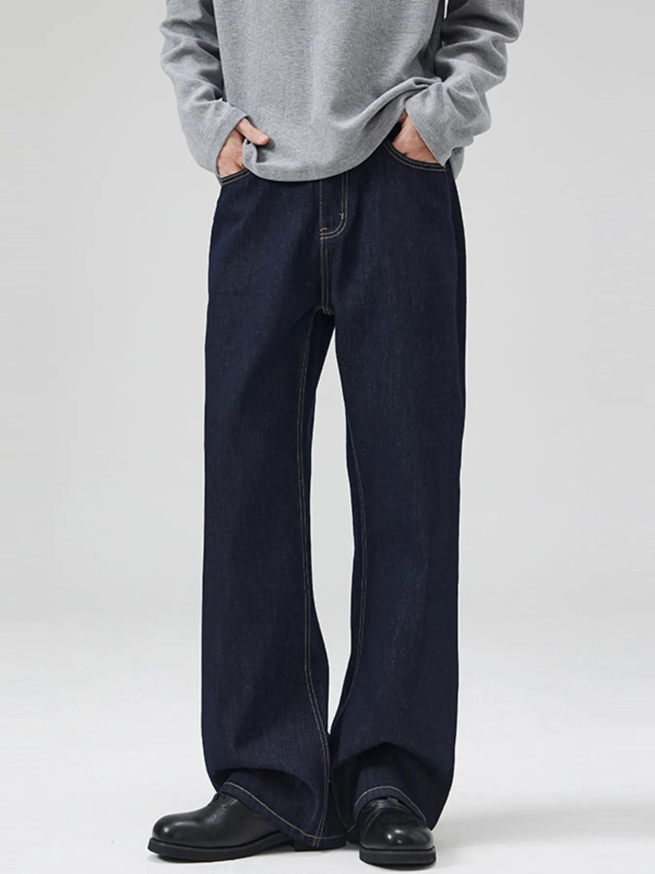 Men's Full Size Classic Washed Wide Leg Jeans Plus Size - Fashorio