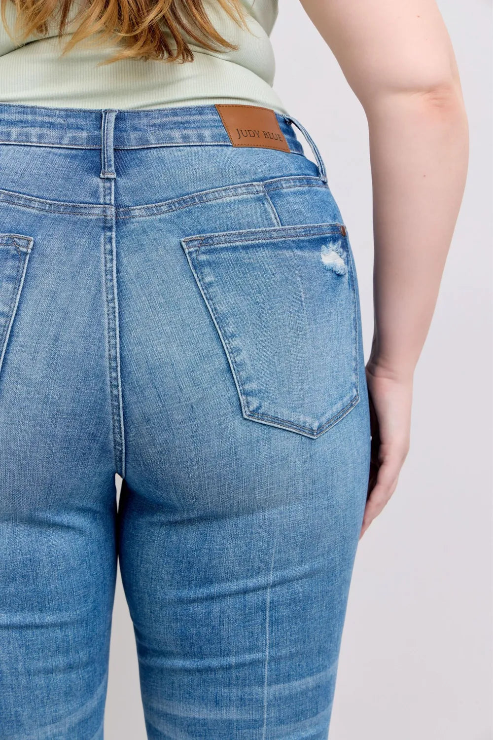 Judy Blue HW Tummy Control Vintage Wash Side Slit Slim Boot Jeans - Fashorio