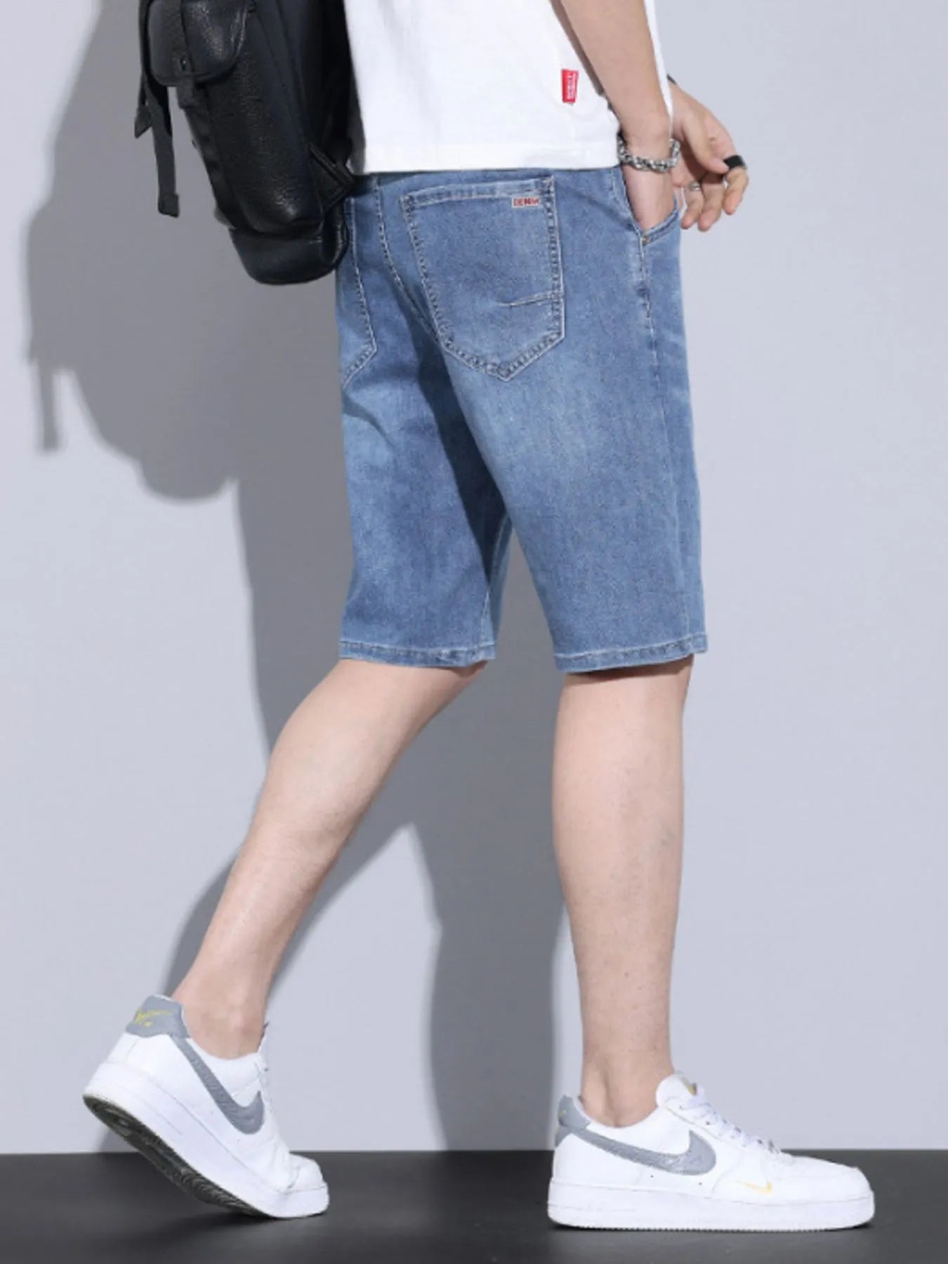 Men's Pocketed Wash Denim Shorts - Fashorio
