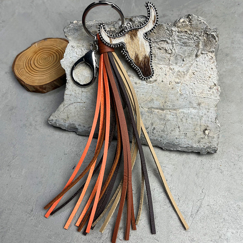 Bull Shape Fringe Key Chain Style D One Size - Fashorio