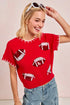 BiBi Gameday Sequin Football Embroidered Stitch Sweater - Fashorio