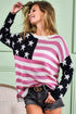 BiBi American Flag Low Gauge Knit Top - Fashorio