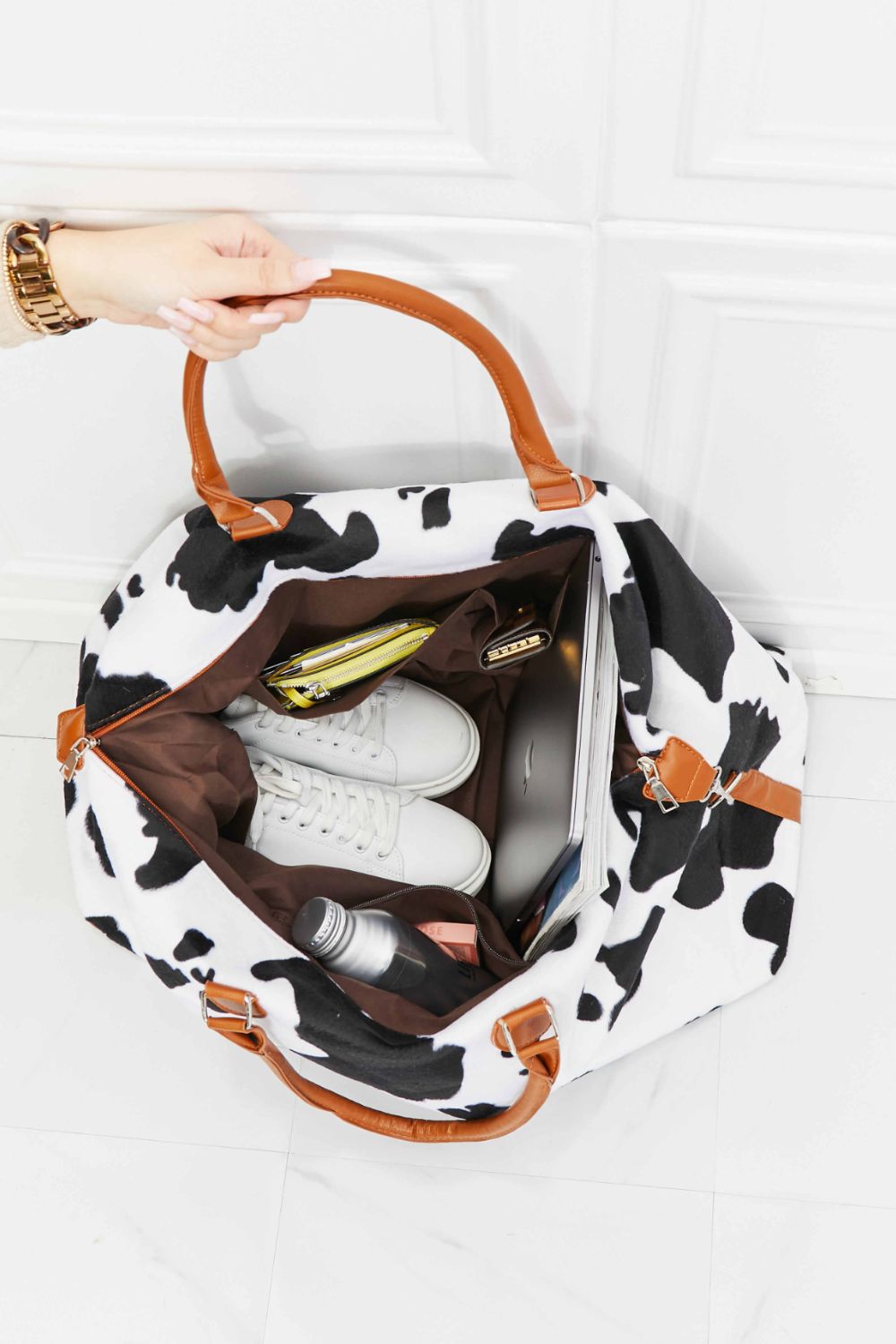 Animal Print Plush Weekender Bag - Fashorio