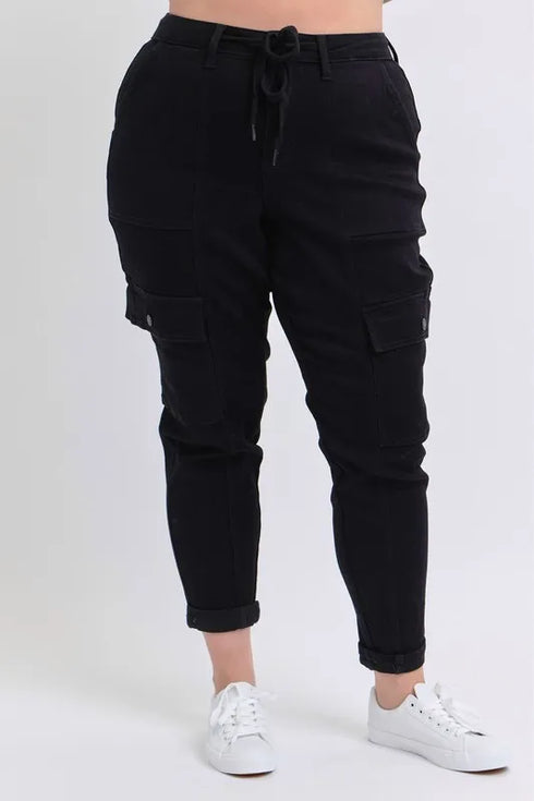 Judy Blue Full Size High Waist Cargo Cuffed Jogger Plus Size - Fashorio