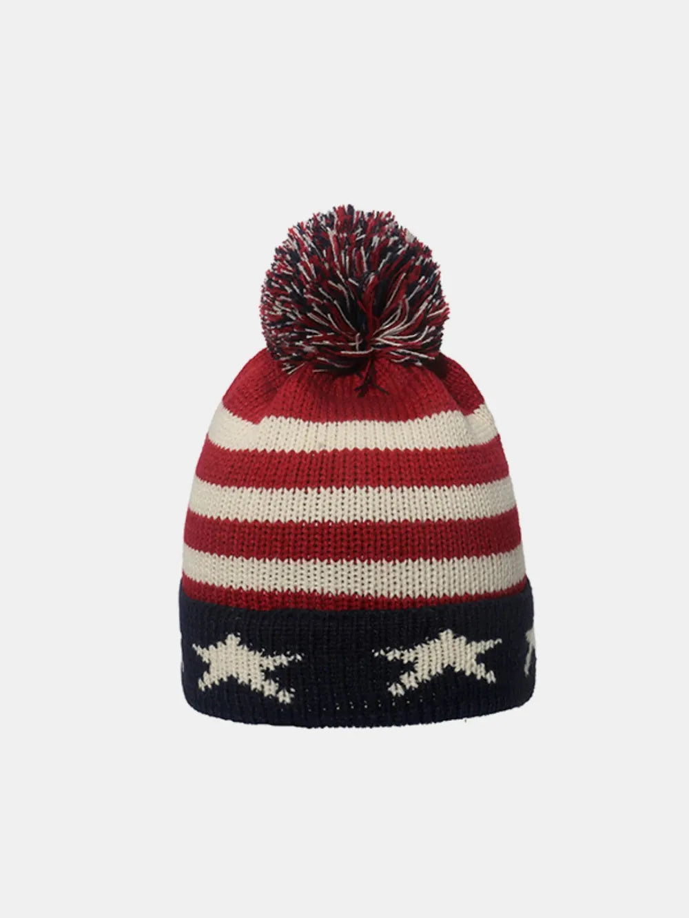 Roll Rim US Flag Knit Hat Style B One Size - Fashorio