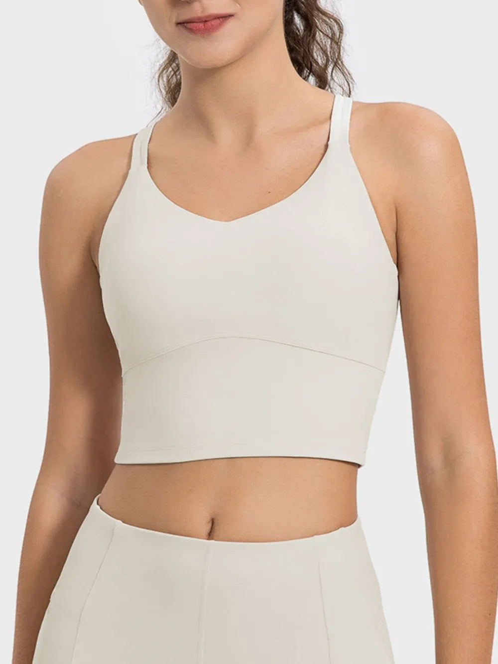 Millennia Crisscross Round Neck Active Tank - Fashorio