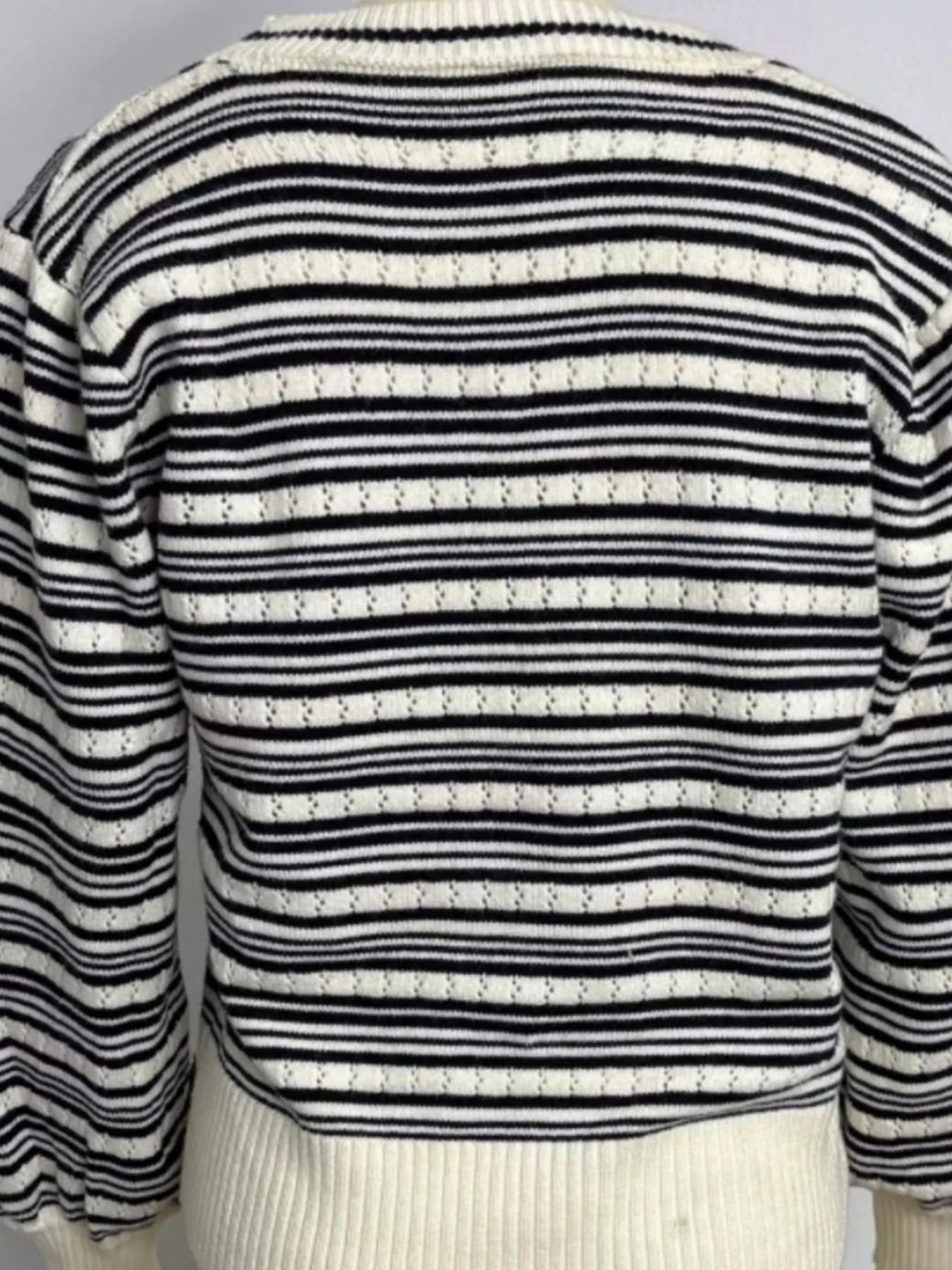 Striped V-Neck Tie-Front Cardigan - Fashorio