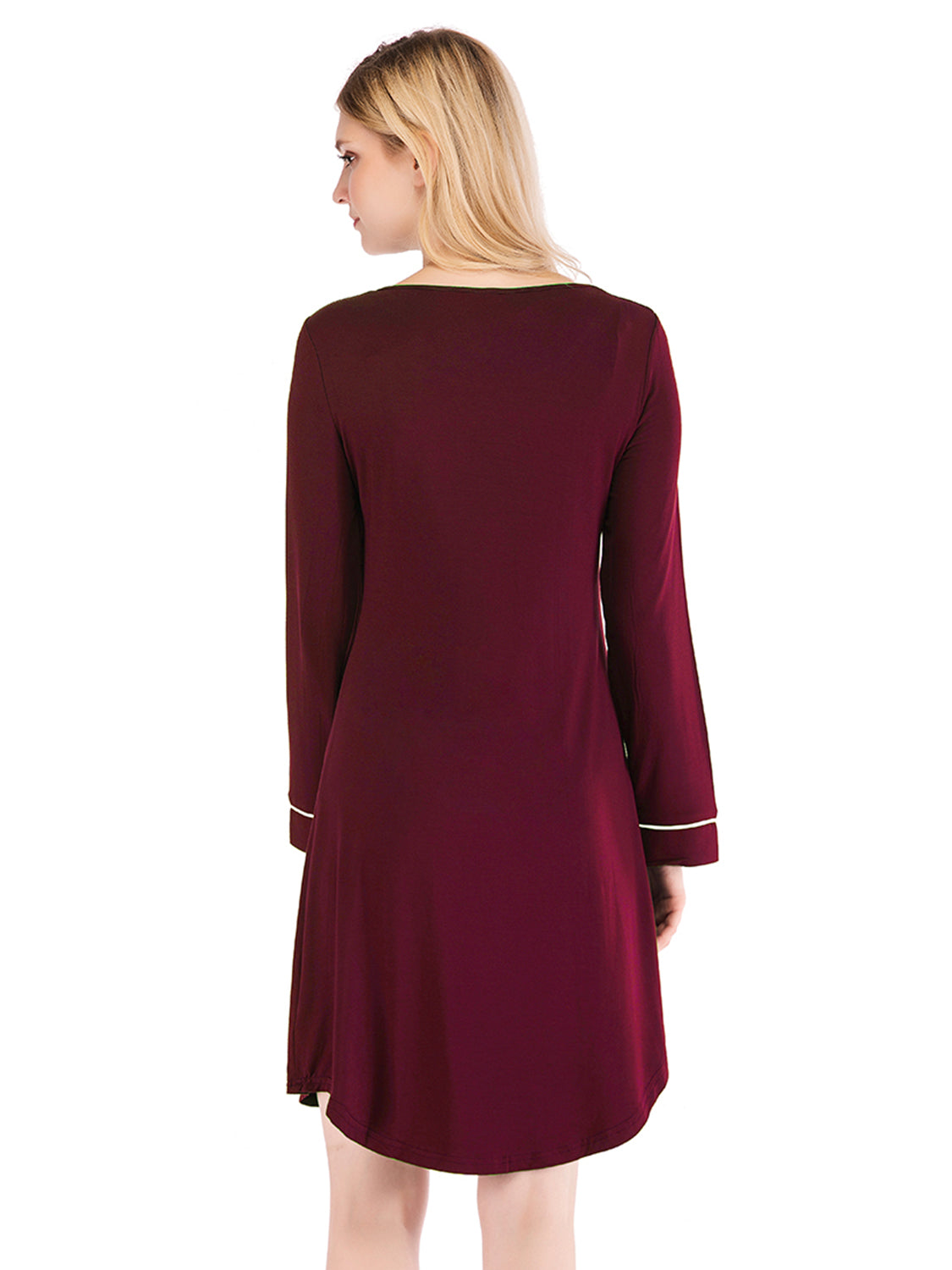 Round Neck Night Dress with Pocket - Fashorio