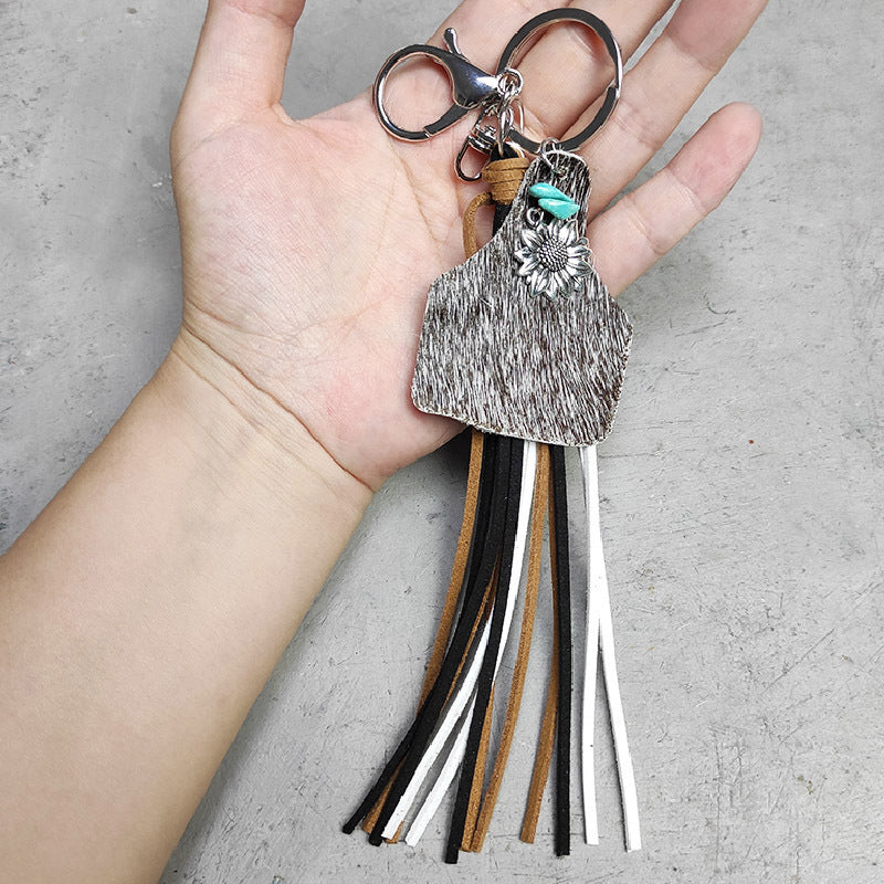 Turquoise Fringe Detail Key Chain Style I One Size - Fashorio
