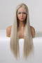 13*2" Lace Front Wigs Synthetic Long Straight 27" 150% Density Blonde Ash Brown Root One Size - Fashorio