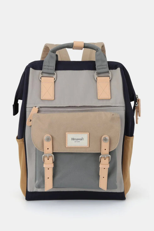 Himawari Waterproof Nylon Backpack Bag with Handles Grey Khaki One Size - Fashorio