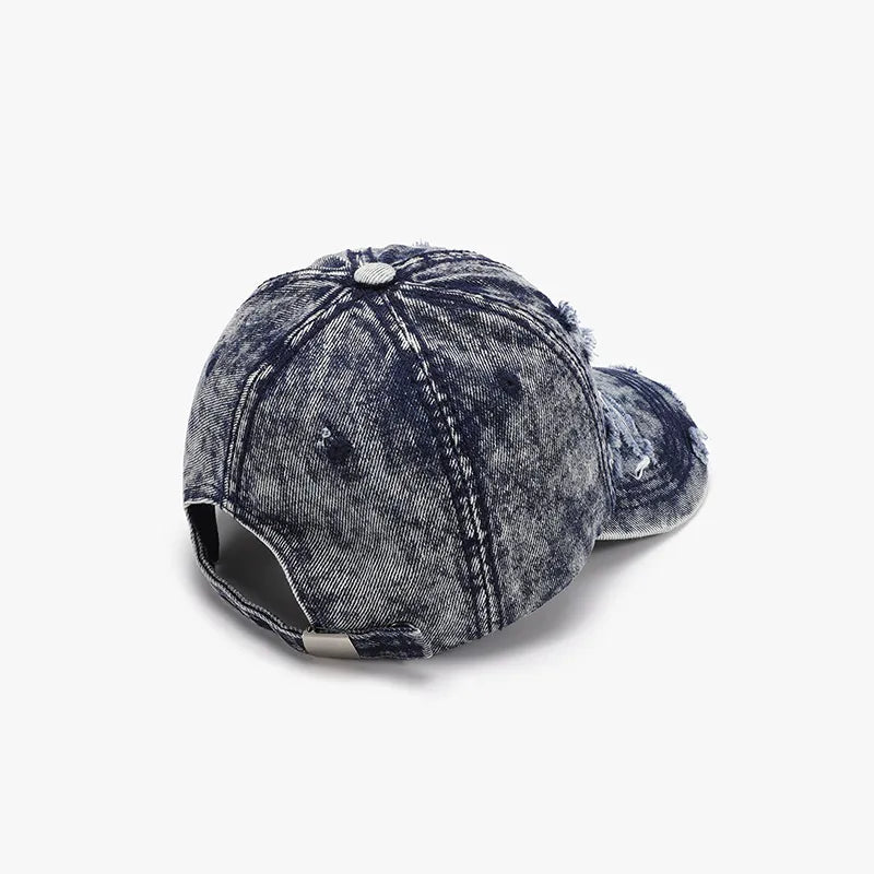 Distressed Cotton Baseball Cap - Fashorio