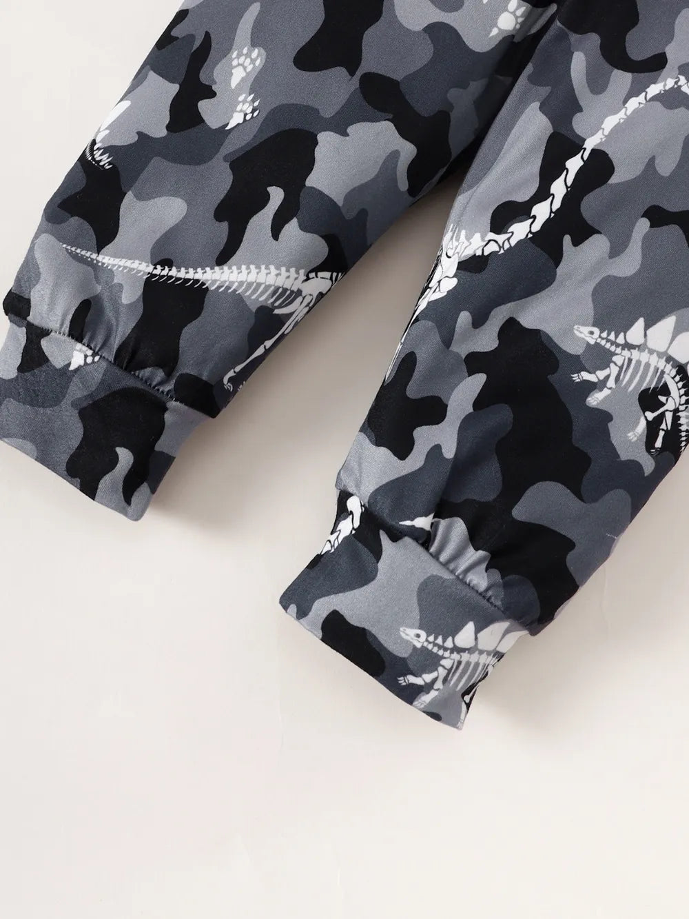 Children's Striped Hooded Bodysuit and Camouflage Pants Set - Fashorio
