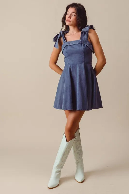 SO ME Fit and Flare Washed Gameday Dress - Fashorio