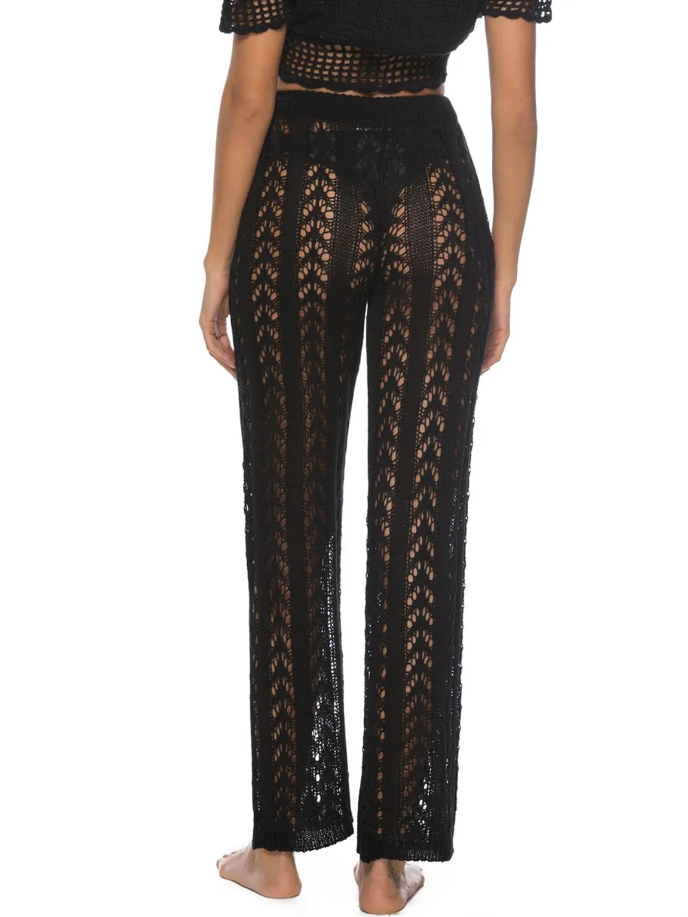 Cutout Drawstring High Waist Swim Pants - Fashorio