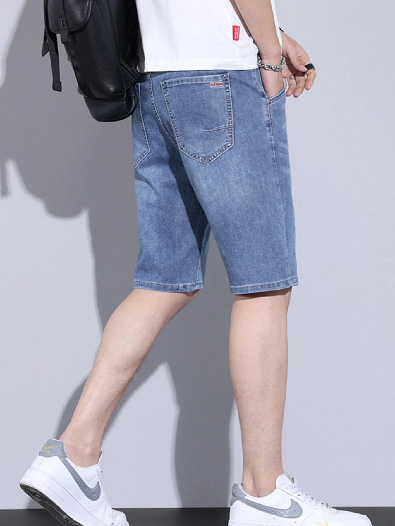 Men's Pocketed Wash Denim Shorts - Fashorio