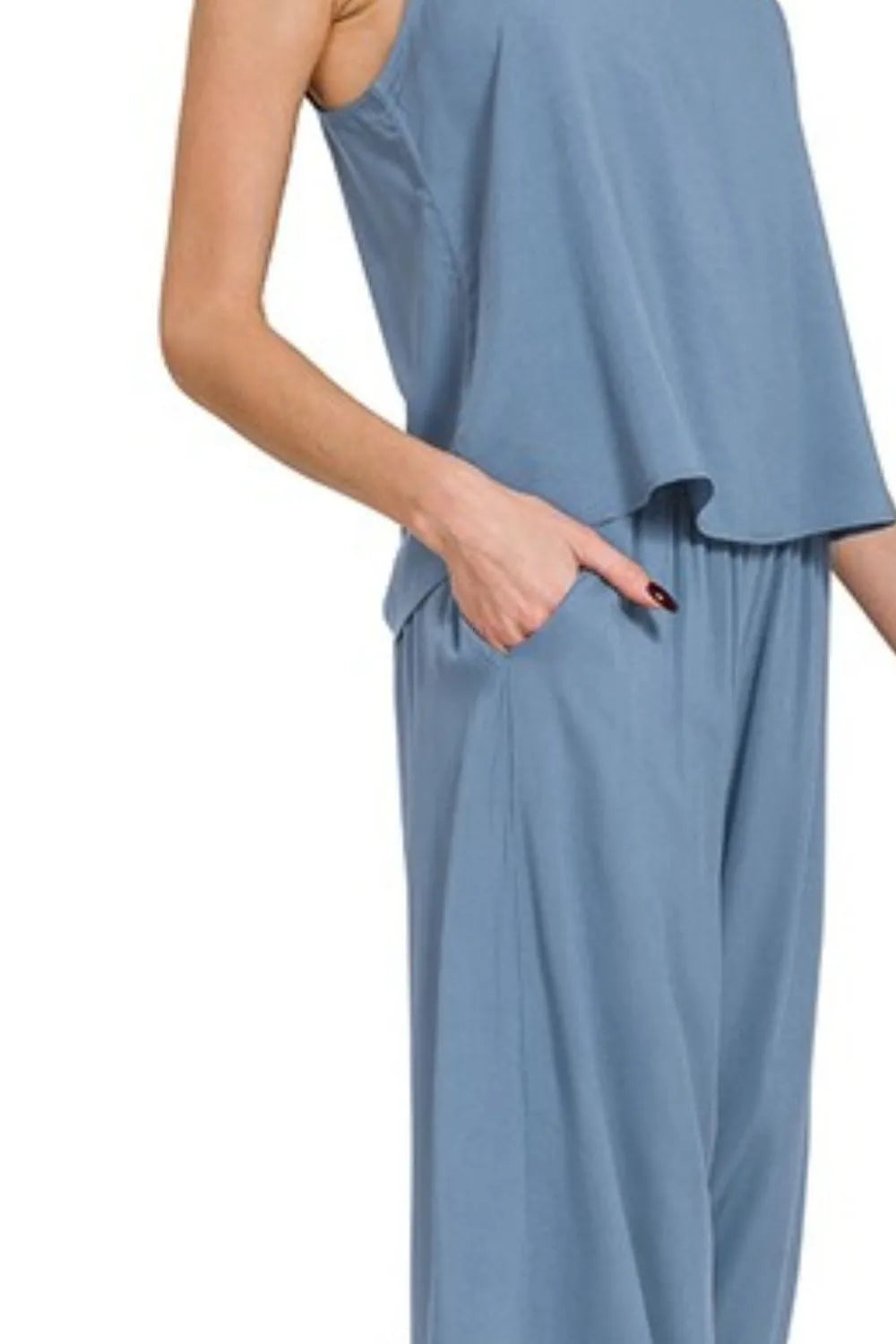 Zenana Woven Cami & Pants Set - Fashorio