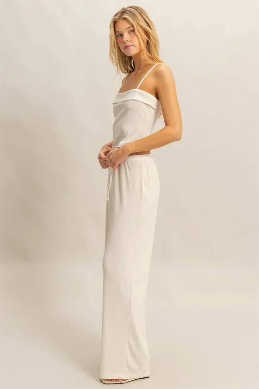 HYFVE Rib Knit Cami Top and Pants Set - Fashorio
