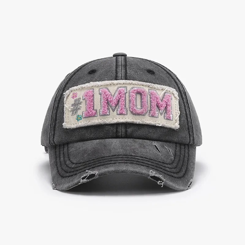 Letter Adjustable Cotton Baseball Cap One Size - Fashorio