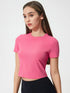 Millennia Round Neck Short Sleeve Active T-Shirt Fuchsia Pink - Fashorio
