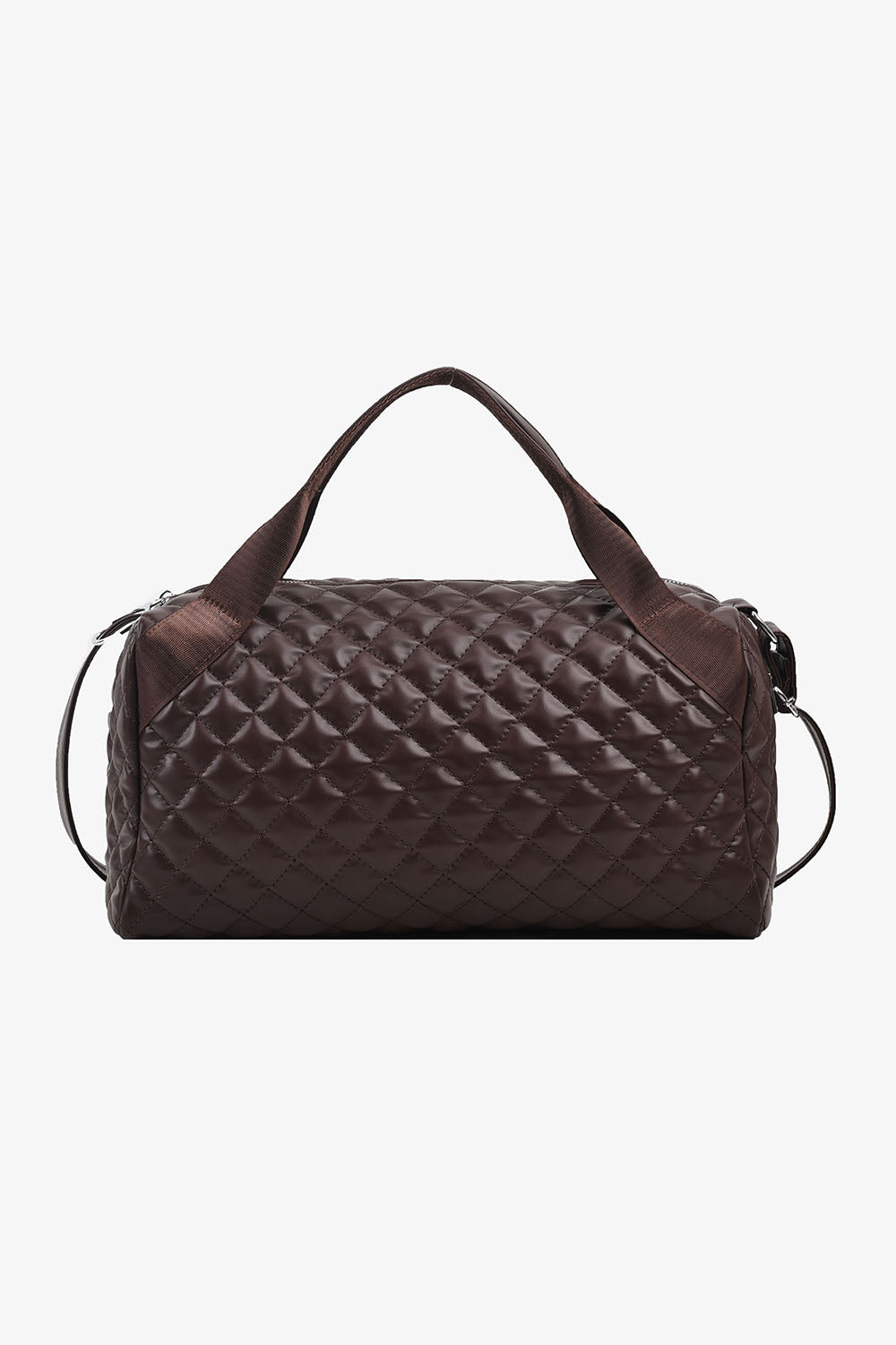 Large PU Leather Handbag Mocha One Size - Fashorio