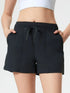 Millennia Drawstring Active Shorts with Pockets Black - Fashorio