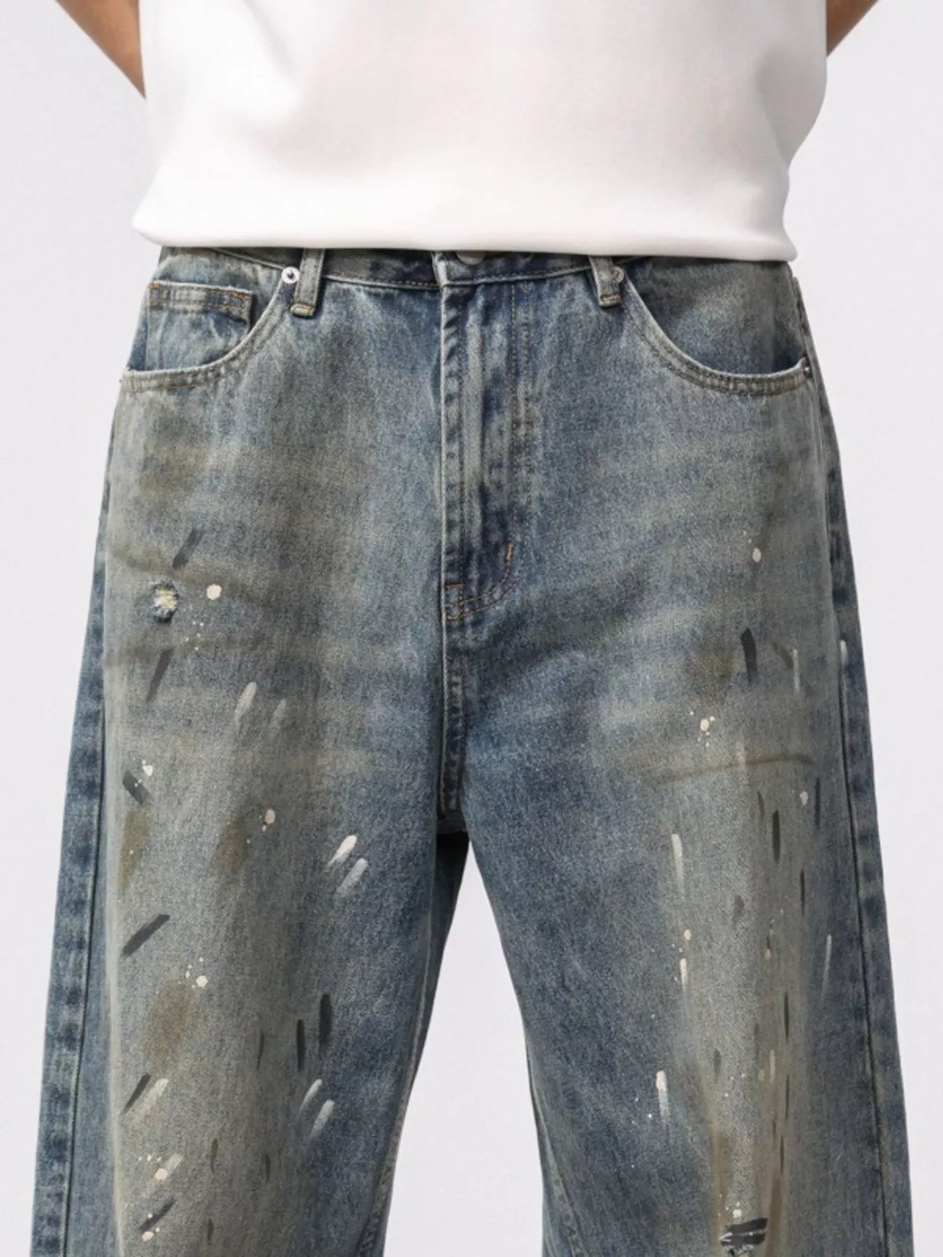 Men's Washed Loose Fit Jeans - Fashorio