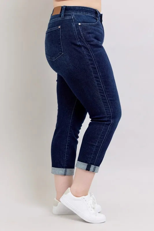 Judy Blue Full Size High Waist Boyfriend Jeans Plus Size - Fashorio