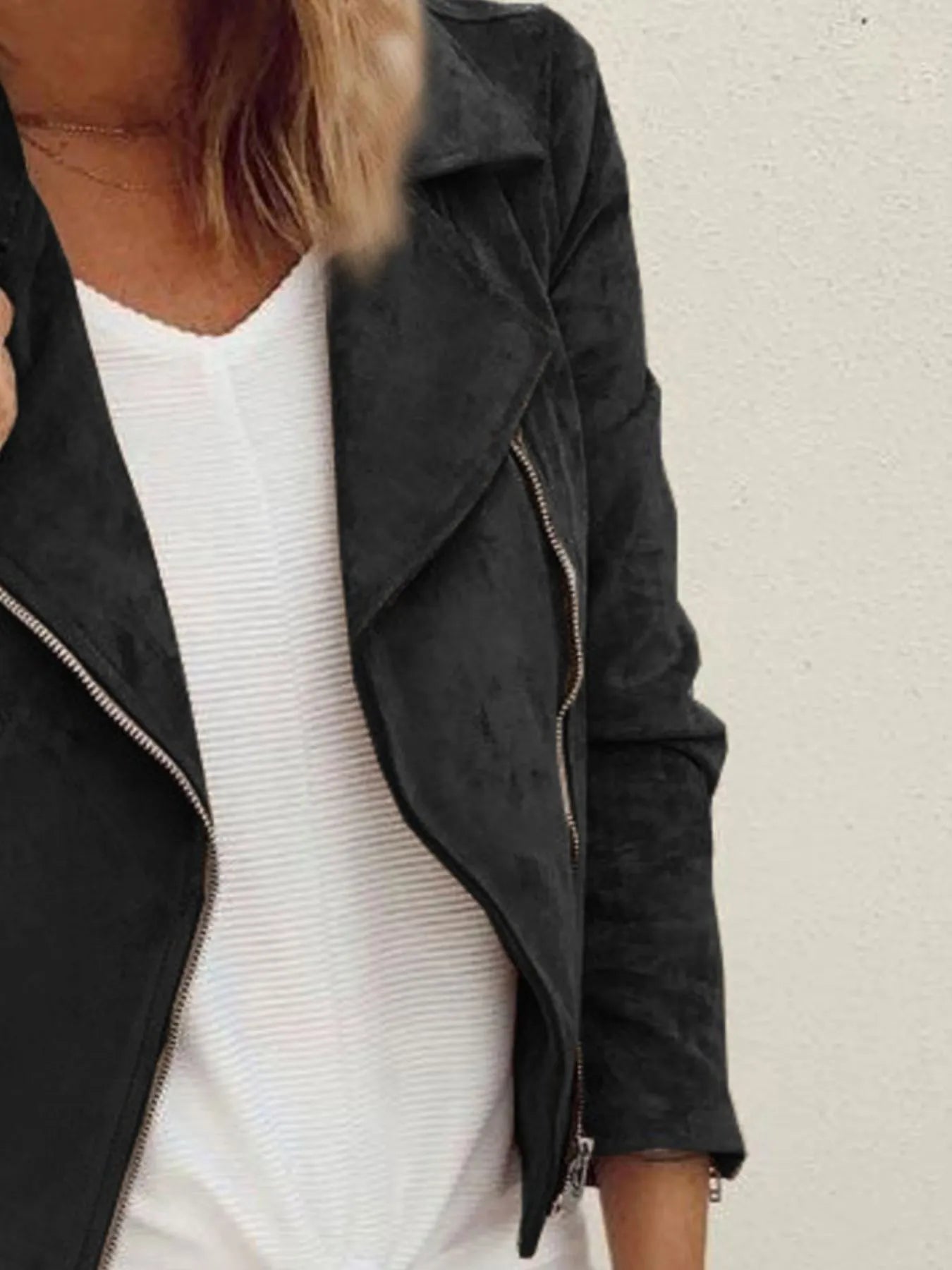 Zip-Up Long Sleeve Jacket for Casual Layering - Fashorio