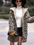 Shiny Leopard Hooded Coat with Pockets - Fashorio