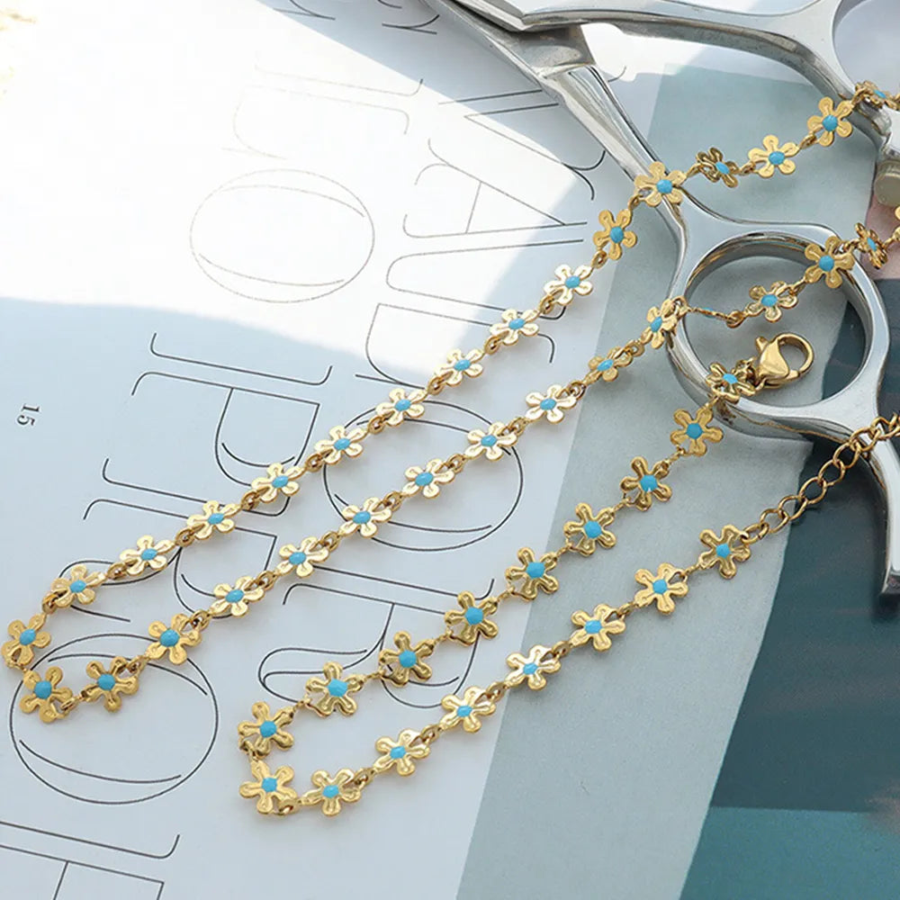 Titanium Steel Drip Oil Flower Bracelet - Fashorio