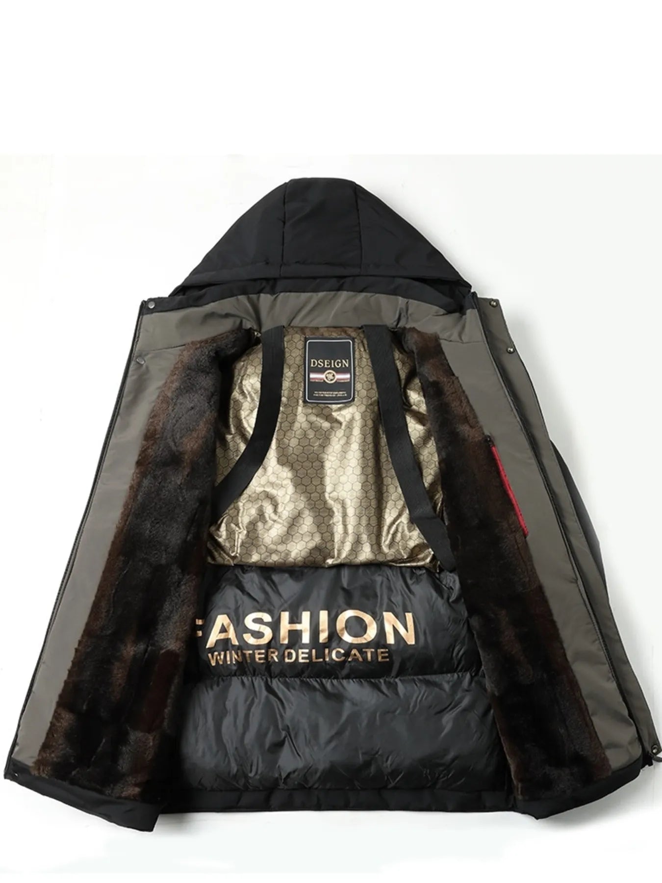 Men's Plus Size Thermal Lining Hooded Winter Coat - Fashorio