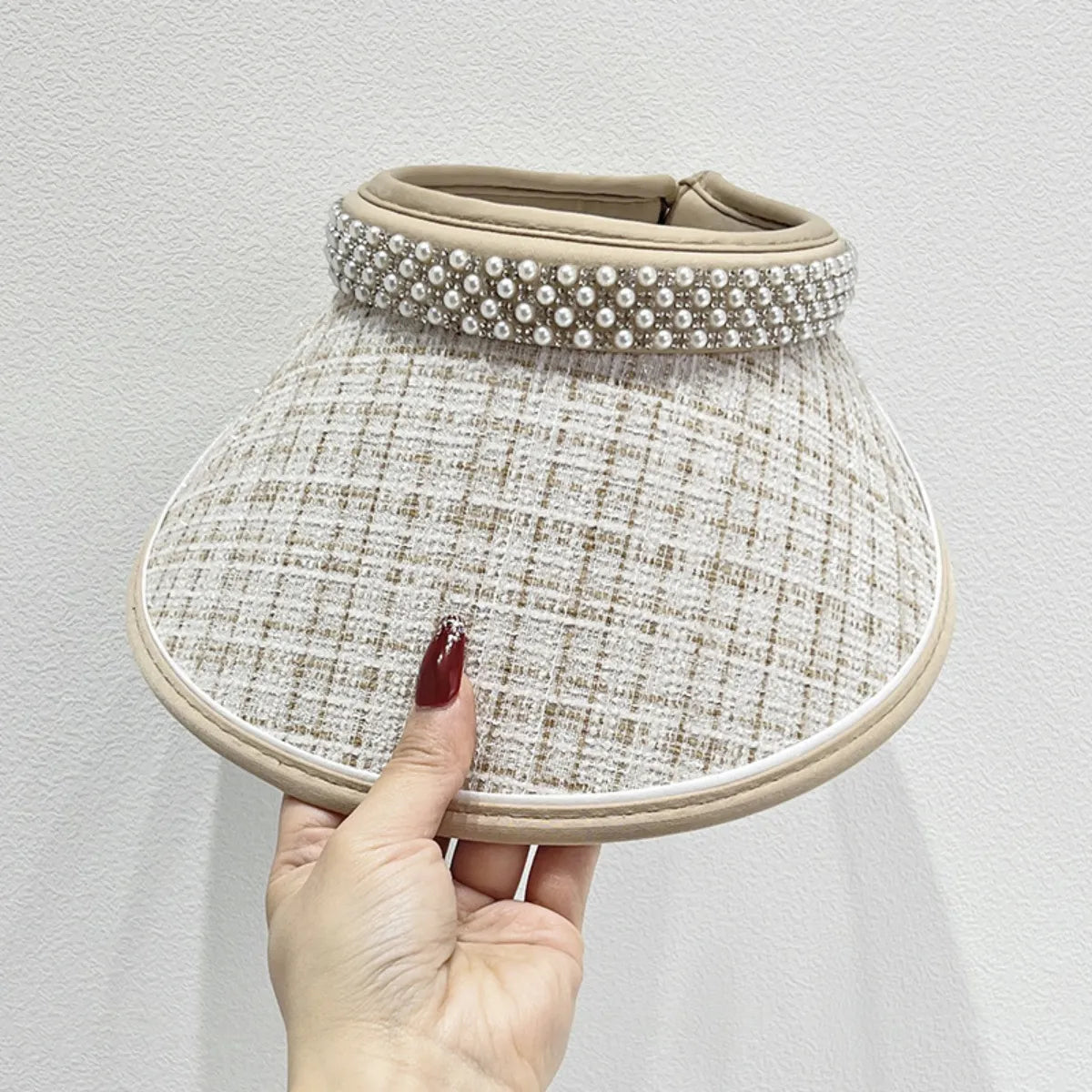 Pearl Detail Sunscreen Hat - Fashorio