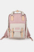 Himawari Contrast Water and Scratch-Resistant Nylon Backpack Bag Pink One Size - Fashorio