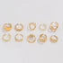 10-Piece Alloy Geometric Ring - Fashorio