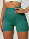High Waist Active Shorts Teal - Fashorio