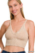 Zenana Washed V Neck Seamless Cropped Bra Top - Fashorio