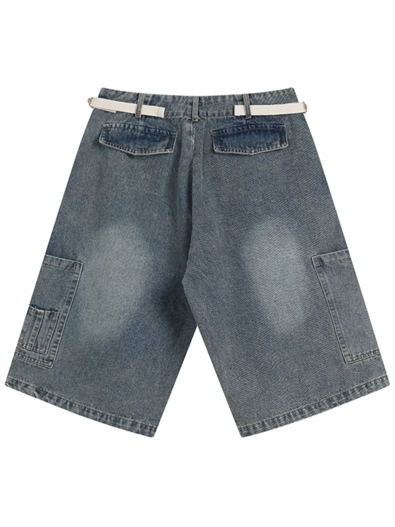 Men's Washed Loose Fit Cargo Denim Shorts - Fashorio