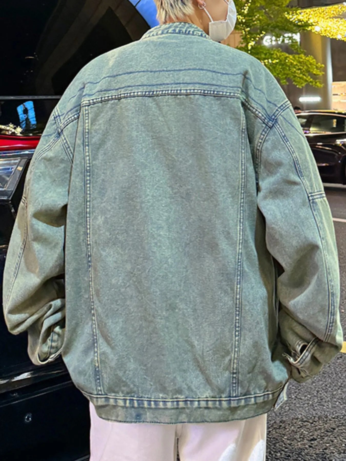 Men's Plus Size Zip Up Long Sleeve Denim Jacket - Fashorio