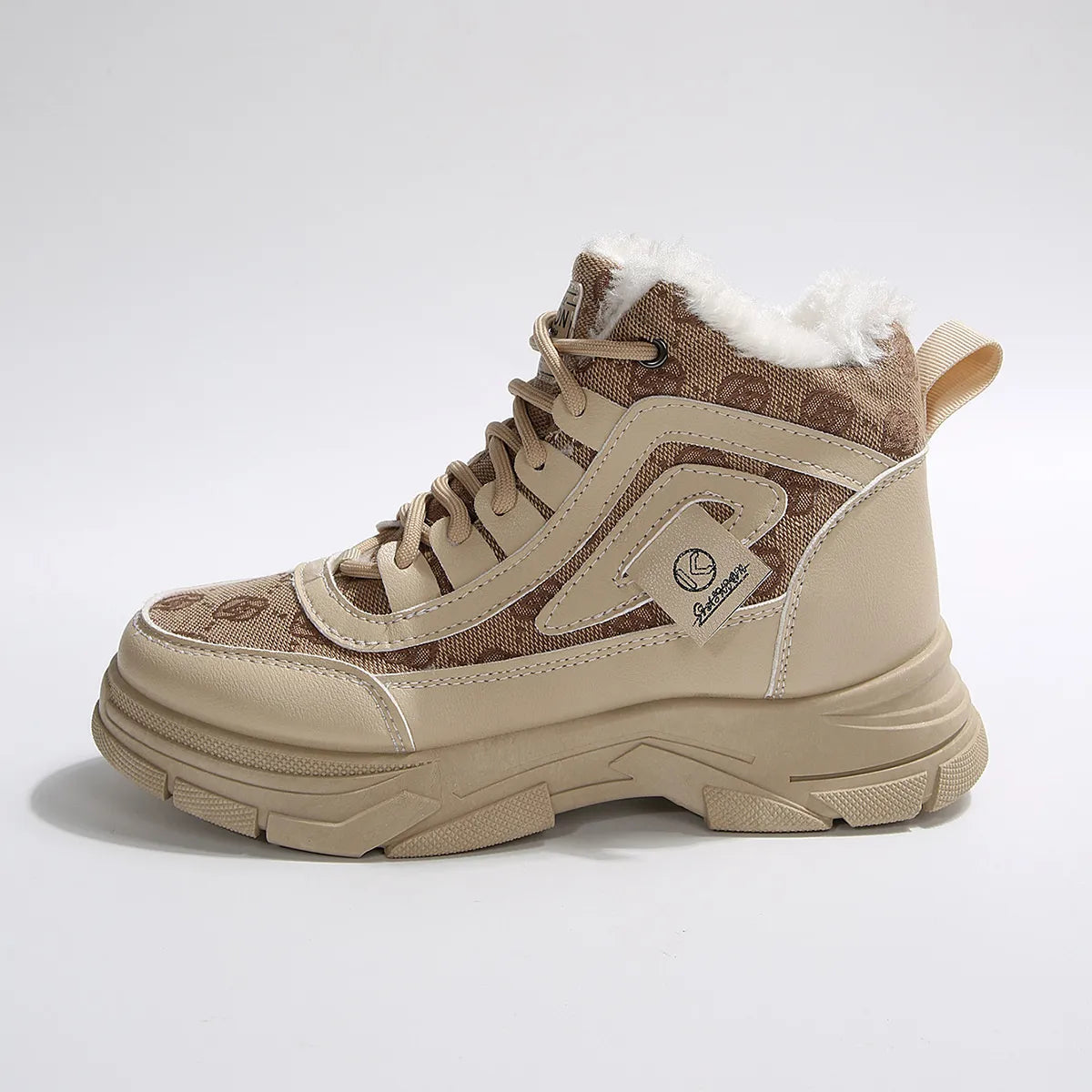 High-Top Platform Chunky Sneaker Boots with Lace-Up - Fashorio