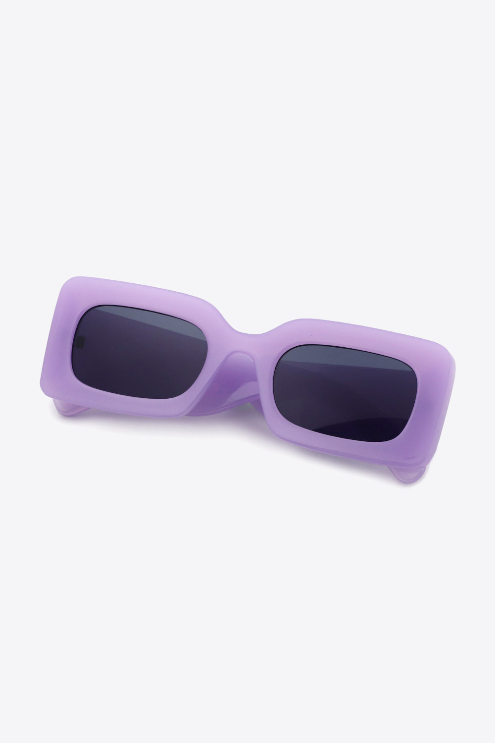 Polycarbonate Frame Rectangle Sunglasses Lavender One Size - Fashorio