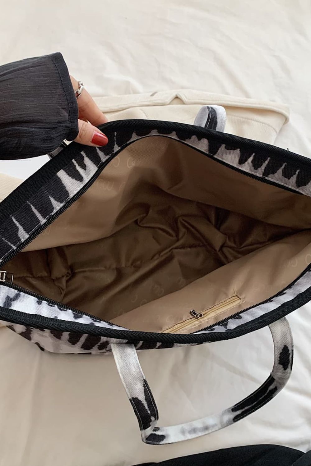Printed PU Leather Tote Bag - Fashorio