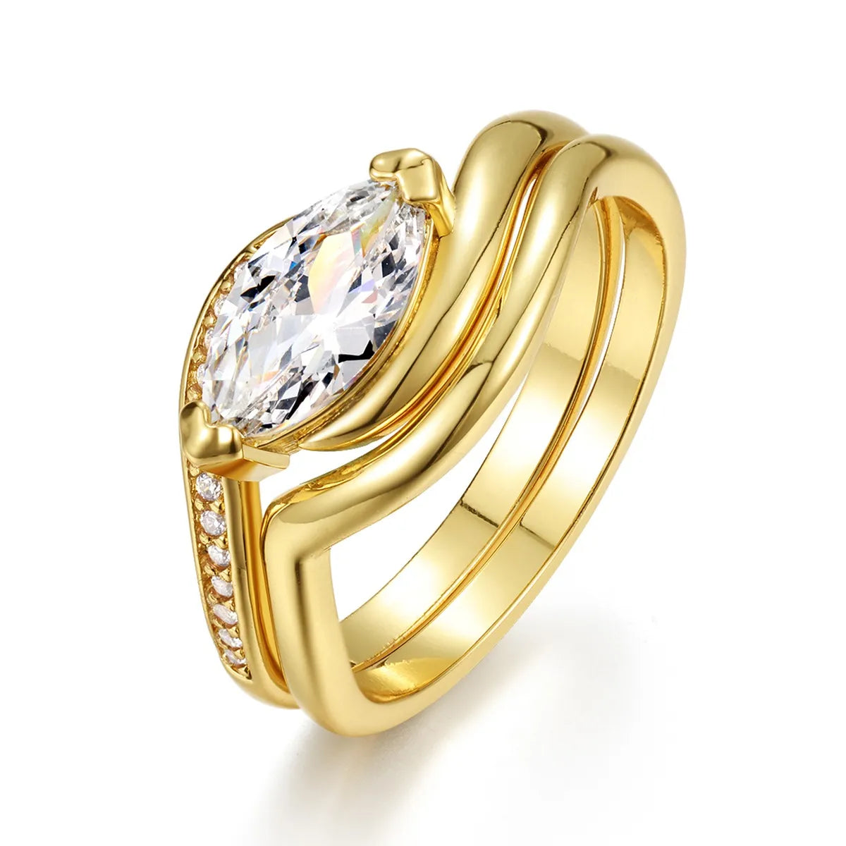 1 Carat Moissanite 925 Sterling Silver 2pcs Ring Set - Fashorio