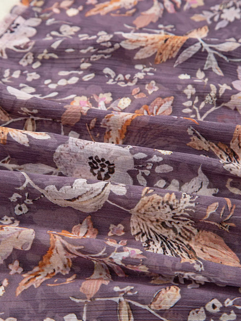 Floral Print Tie Neck Blouse - Fashorio