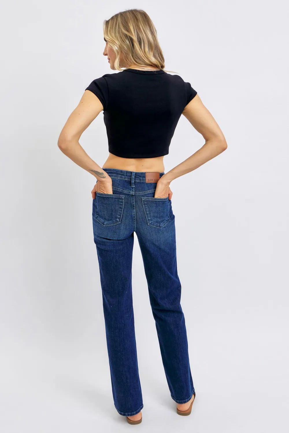 Judy Blue Full Size Tummy Control Straight Jeans Plus Size - Fashorio