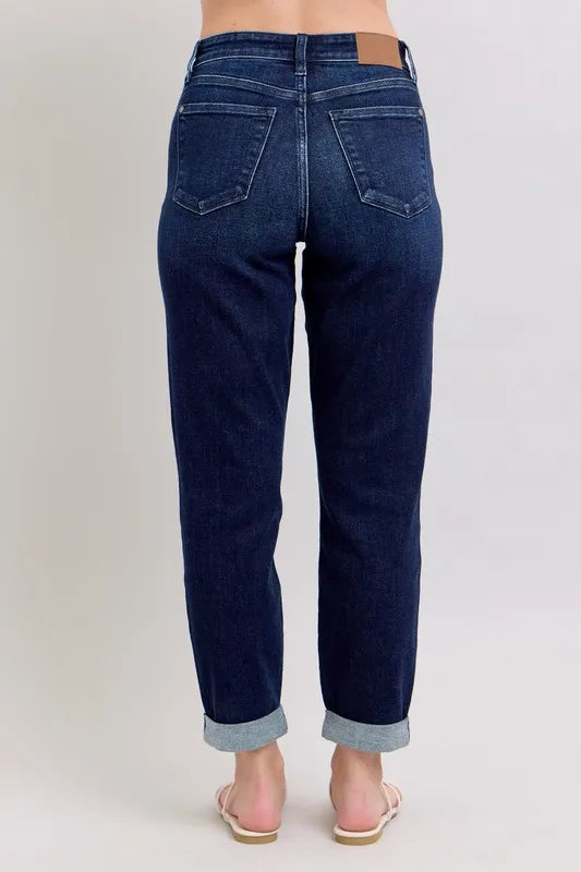 Judy Blue Full Size High Waist Boyfriend Jeans Plus Size - Fashorio