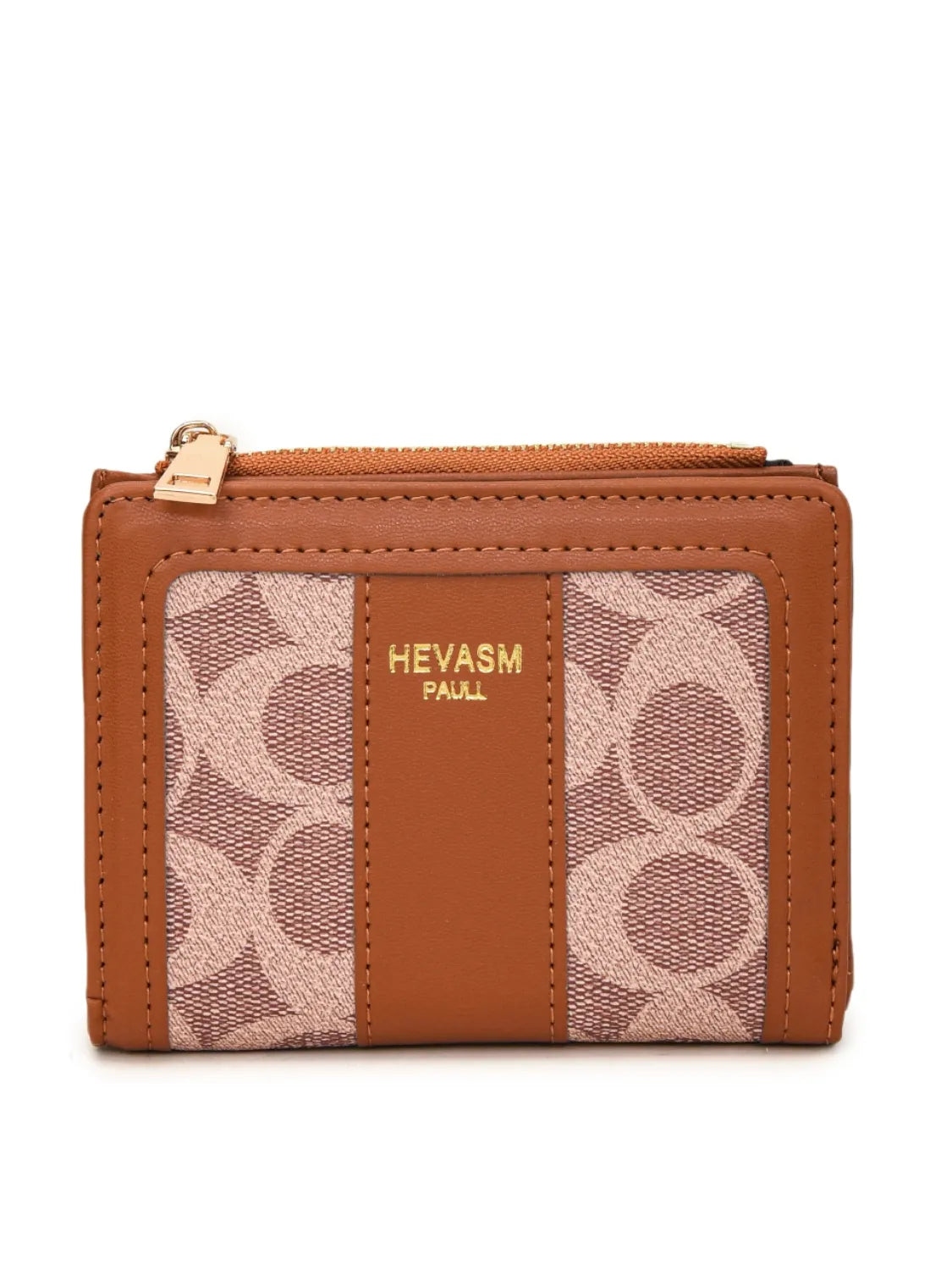 PU Leather Card Case Caramel One Size - Fashorio