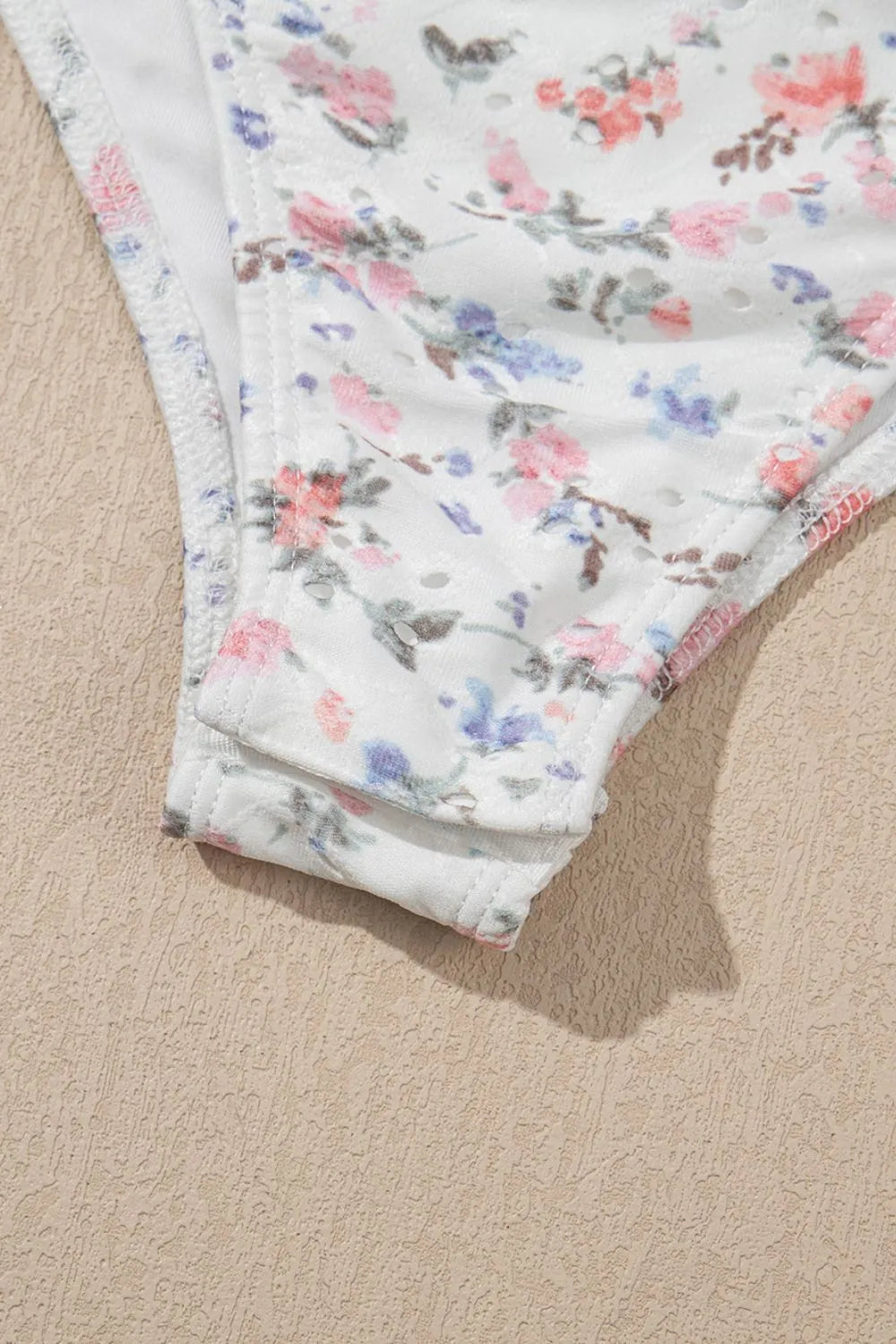 Floral Textured Square Neck Sleeveless Bodysuit - Fashorio