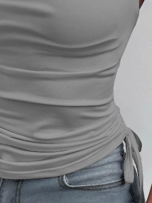 Side Drawstring Ruched Cami - Fashorio